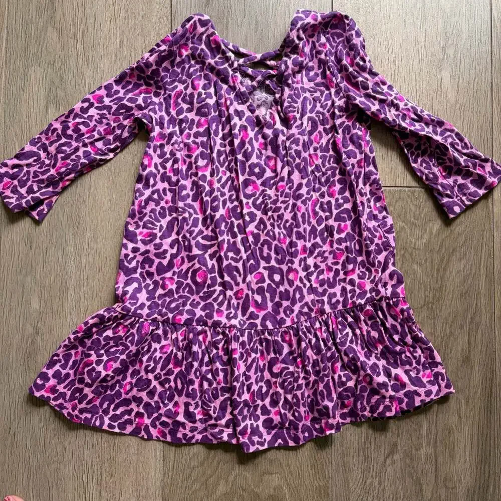 Lilly Pulitzer Girls Jena Dress My Favorite Spot Purple Leopard Size XS